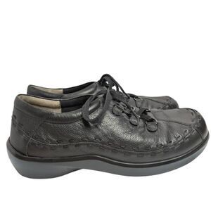 Ziera Allsorts Supports Black Leather Lace Up Oxford Comfort 42 EU Wide 11.5 US